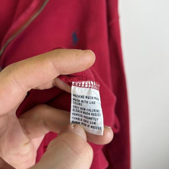 Polo Ralph Lauren 1/4 Zip Pullover - Vintage Red - Picture 4 of 5